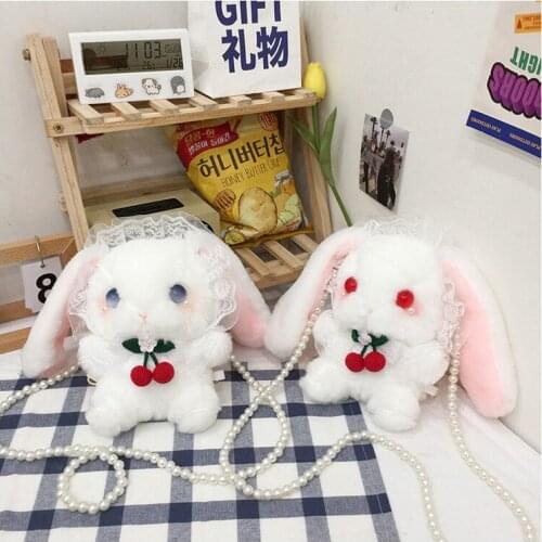 New Disney Cartoon characters Lolita Rabbit plush cross-body bag Cute girl doll one-shoulder doll bag gift for a girl
