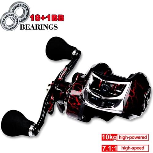 Light Fishing Baitcasting Reel 18+1BB All Metal Spool Left/Right Hand 7.2:1 Casting Fishing Wheel With 10KG Magnetic Brake