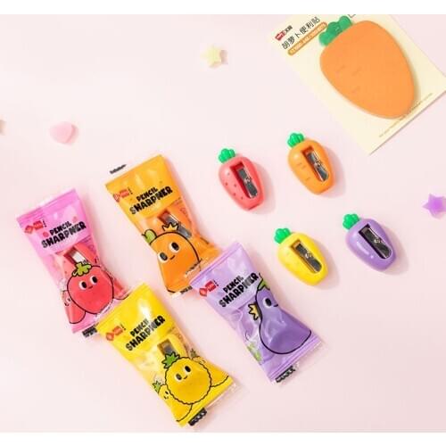 48 Pcs Novelty Pencil Sharpener Creative Fruit Cartoon Pencil Sharpeners for Kids Kawaii School Supplies Cute Korea Stationery
