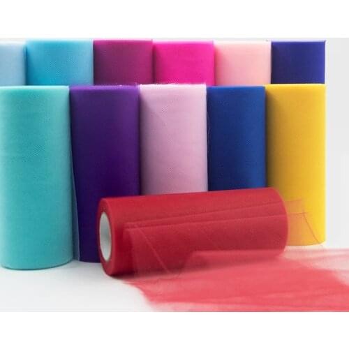 Tulle Roll 25 Yards 15cm Organza Fabric Wedding Decoration White Tutu Decoration Baby Shower Tulle Roll Party Event Accessories