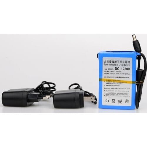 High Quality DC 12V 3000mAh Super Rechargeable Lithium-ion Battery Pack with Plug for CCTV Camera DC 12300 Batteries