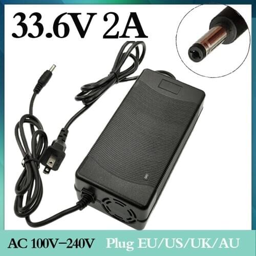 33.6V 2A lithium polymer battery charger DC 5.5MM * 2.1MM portable charger for electric bicycle