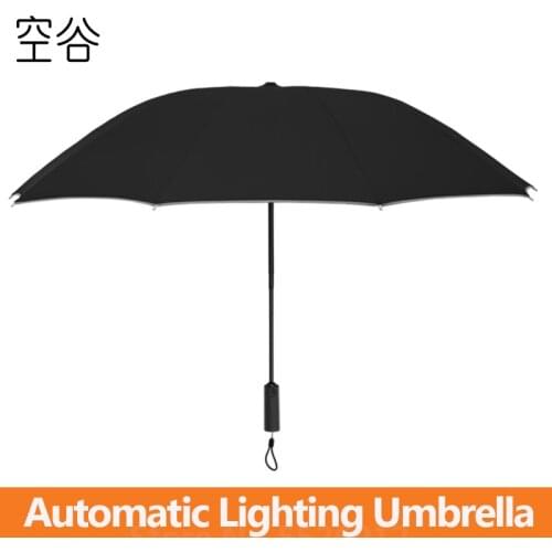 Konggu Reverse Automatic Lighting Umbrella UV protection Sunny Rainy Umbrella with Safety Reflective Tape