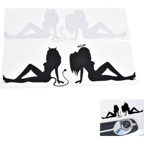 1 Pcs Devil Angel Car Sticker Car Decor Accessory Sexy Girl Motorcycles Decals