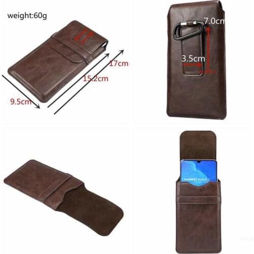 Universal Leather Flip Cover For Iphone XS MAX XR X 8 7 6 5 Galaxy S10 S9 Note 10 Hip Holster Vertical Hasp Hook Case Clip 1PCS