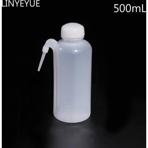 10 pieces/pack 500ml Clear Plastic Blow Washing bottle with side mouth Tattoo Wash Squeezy Laboratory Measuring Bottle