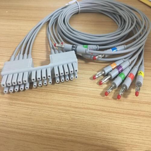 2017 Free Shipping Compatible for Mortara ELI 230l Telemetry ECG Holter Cable with 10 Leadwires, Banana end,AHA Standard TPU