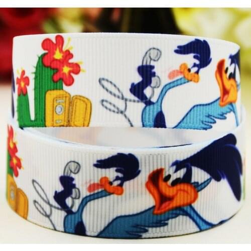 22mm 25mm 38mm 75mm Roadrunner Cartoon printed Grosgrain Ribbon party decoration 10 Yards X-03774