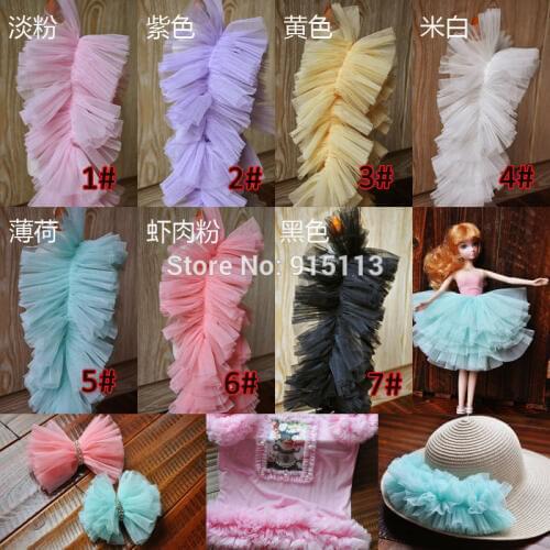 3Yards(10Yards) 9cm Fold Mesh Lace Ribbon DIY Clothing Needlework Sewing Accessories Skirt Ruffle Decoration Dress Material 560
