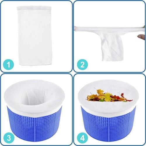 30pc Pool Skimmer Socks Tubs Reusable Removes Debris Fine Mesh Nylon Pool Filter