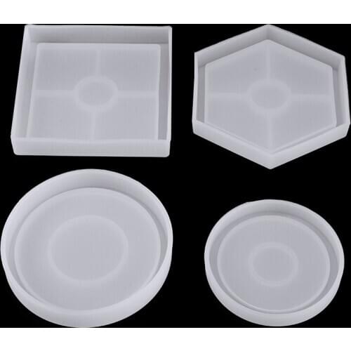 4pcs DIY Mold Ashtray Coaster Flexible Silicone Mold Epoxy Resin Making Craft Clay Resin Molds Jewelry Making Accessories