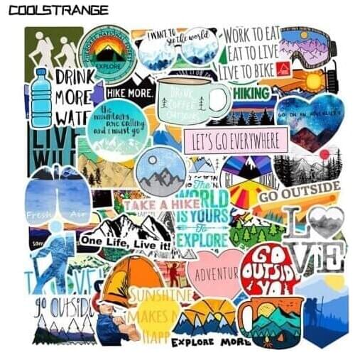 50pcs/Set Outdoor Adventure Graffiti Stickers For Luggage Laptop Helmet Skateboard Motorcycle Snowbord Refrigerator Pegatinas