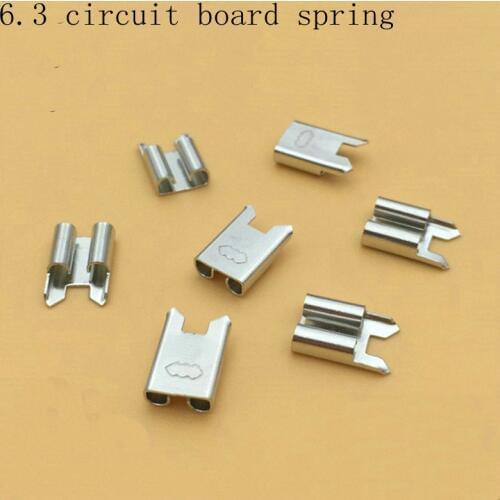 50pcs/lot 6.3 circuit board plug spring PCB solder terminal solder plate circuit board inserts