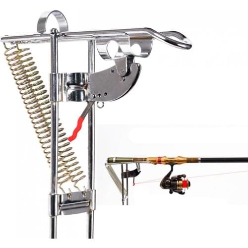 Automatic Double Spring Fish Rod Holder Anti-Rust Steel Fishing Pole Bracket