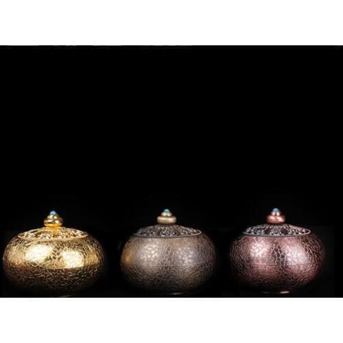 Three Colors Buddhist utensils full eight auspicious incense burner Tibetan household indoor for Buddha aromatherapy furnace