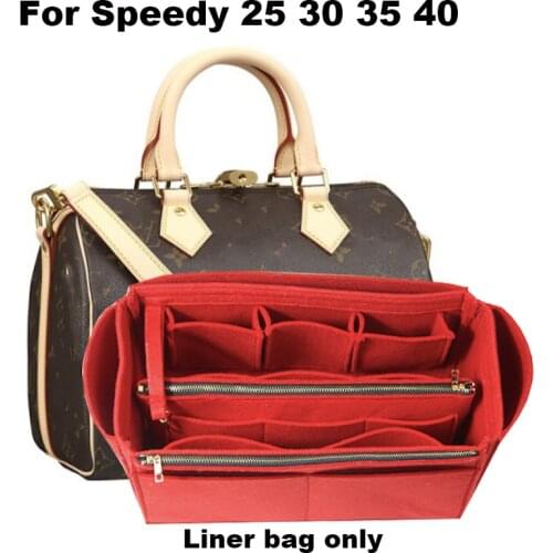 For Speedy 25 30 35 40 Customizable Felt Handbag Organizer Bag In Bag Tote Organizer (w/Detachable Zip Pocket) Insert Diaper