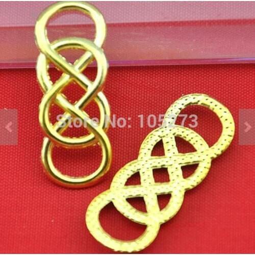 French 13X33MM 20PCS Gold Plated Wire Mesh Double Infinity Symbol Charm Pendant Connector For Bracelet - DIY Accessory Jewelry