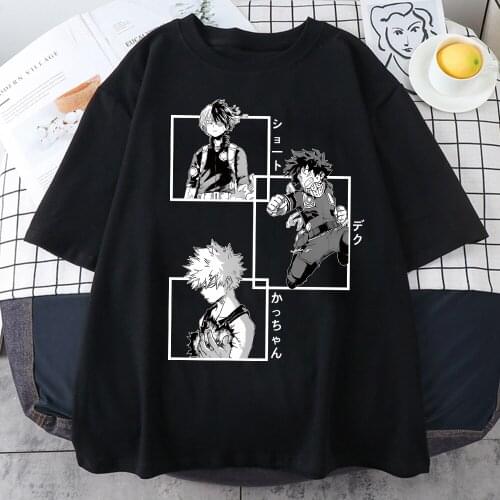 My Hero Academia T Shirt Bakugou Todoroki Deku Short Sleeve MensT-Shirt Tops Male