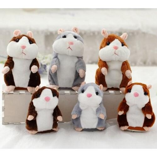 15CM Talking Hamster Electric Speak Talk Sound Record Repeat Stuffed Plush Cute Animal Hamster Toys Children Kids Birthday Gifts