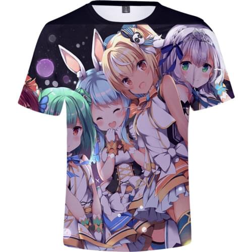 HOLOLIVE VTuber Shirogane Noel 3D Print Spring Summer Preppy Men/Women Street Clothes T-shirt Streetwear Kawaii style