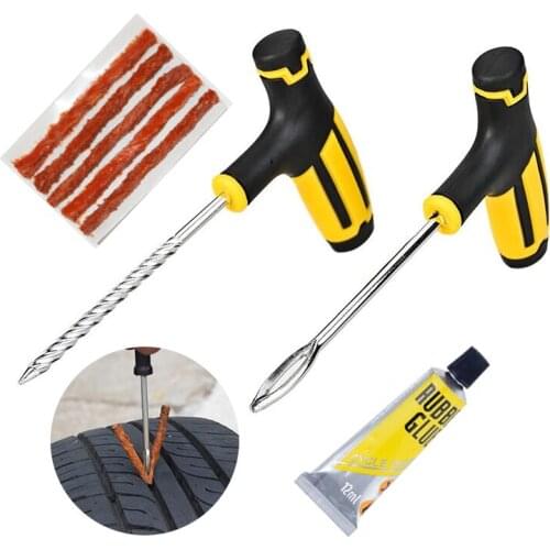 8pcs Car Tire Repair Tool Tire Repair Kit Studding Tool Set Auto Bike Tire Repair Puncture Plug Garage Car Accessories