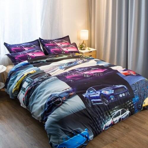 Bedding Set 2/3pcs 3D Racing Car Print Duvet Cover Sets Quilt Cover Pillowcase Single Queen Twin King Size For Boy Child