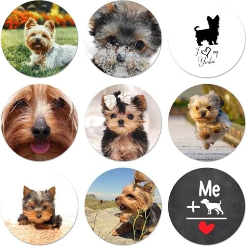 58mm I Love My Dog Yorkie Icons Pins Badge Decoration Brooches Metal Badges For Backpack Decoration