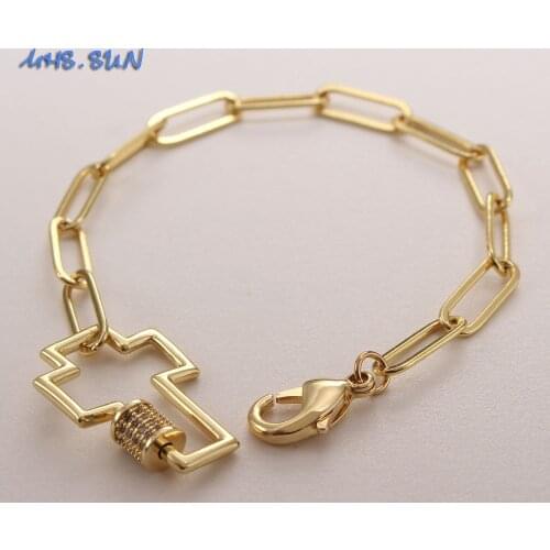 MHS.SUN Fashion Women/Girls Zircon Cross/Hand Bracelets Bangles Charm Religious CZ Bracelet Jewelry For Gifts 1Pc