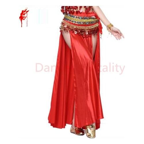 New Belly dance costumes sexy senior satin split belly dance big skirt for women belly dancing skirts