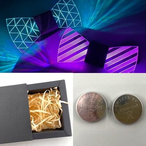 New Fashion Men LED Acrylic Bow Tie Flashing Necktie LED Light up Tie Men Lights Bow Tie Wedding Glow Party Supplies