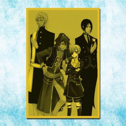 Japanese Anime Black Butler Poster Art Silk Canvas Retro Print For Home Room Decor Wall Stickers-014