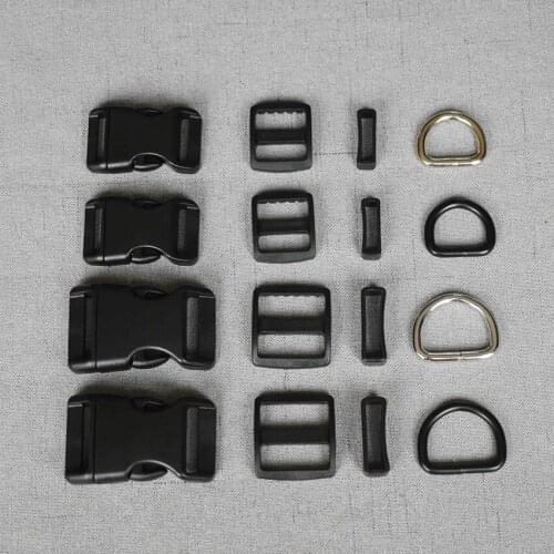50 Sets 20mm 25mm Plastic buckle strap rectangular buckle adjuster for bag pet dog collar necklace sewing handmade accessory