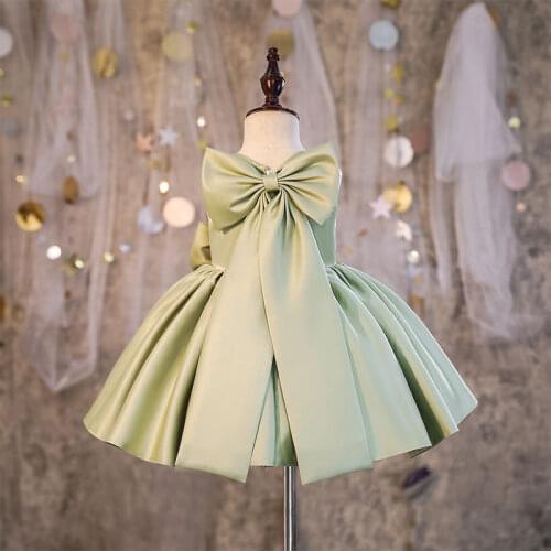 Baby girl dress big bow princess dress birthday party dress flower girl wedding party dress stage costumes kids evening dress