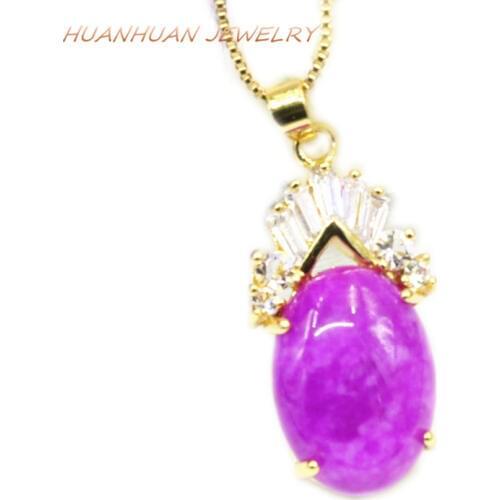 Drop Charms Pendant Stainless Steel Chain Natural Jades Stone Gold-Color Necklace & Pendants 15x29mm Crystal Women Jewelry B3336