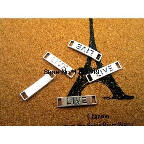 20pcs-Live Charms, Antique Tibetan silver Live Charm Pendants connector 28x7mm