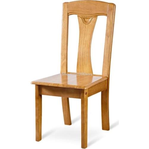 All Solid Wood Dining Chair Back Modern Simple Hotel Home Office Restaurant Study Writing Log Chair