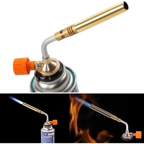 Gas Torch Portable Flamethrower Butane Manual Ignition Torch Lighter for Cooking Camping Outdoor Hiking Welding BBQ Baking