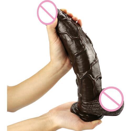 30*5.5 Cm Super Huge Dildo Giant Black Big Dick Anal Butt Large Dong Realistic Penis Female Masturbator Sex Toys for Women