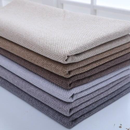 Linen Fabric Tablecloth Handmade DIY Sofa Solid Color Fabrics Comfortable Soft Breathable Sewing Material Cloth Home Textile