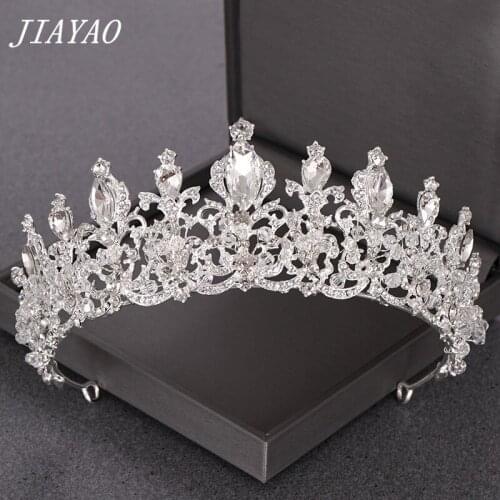 Wedding Bridal Crystal Tiara Crowns Silver Color Bride Crown Crystal Headpiece Wedding Hair Jewelry Rhinestone Tiara Headband