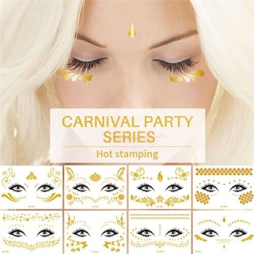 Face Flash Tattoo Festival Party Body Glitter Face Art Tattoo Sticker Eye Shadow Freckles Tattoo Sticker Eye Decals Tribe Party