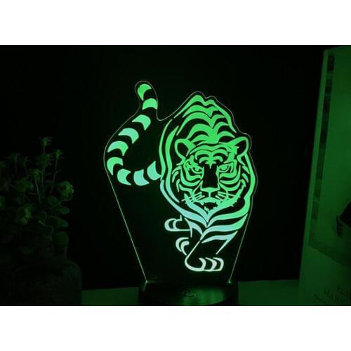 Tiger 3d Night Light Led Remote Touch switch Lovely 7 color change 3D Lamp Christmas decorations gift for baby room lights