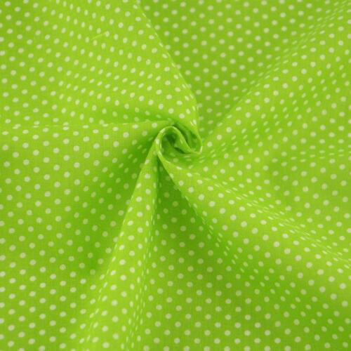 Patchwork Textile Bright Green 100% Cotton Fabric Printed White Dots Designs Plain Cloth Tecido Art Work Scrapbooking Decoration