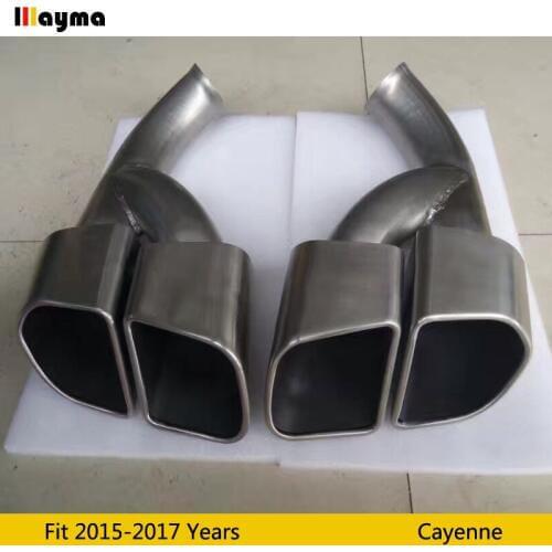 Turbo style silver color Tail Exhaust Tips Muffler Pipe For Porsche Cayenne 2015 2016 2017 year Cayenne Stainless steel mufflers
