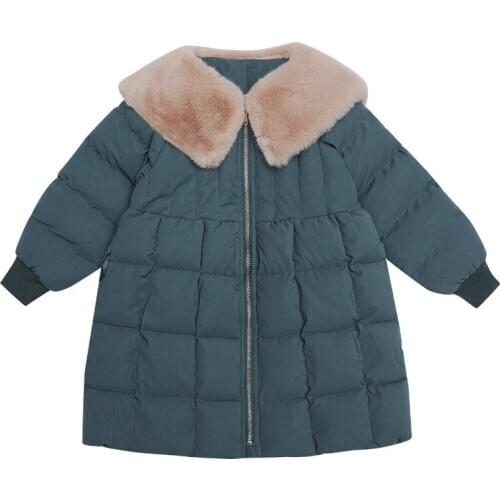 Winter Clothes for Girls Fashion Kids Fur Collar Warm Coat Children Cotton Padded Parkas Teenage Outfits 3 4 8 10 12 13 14 Years