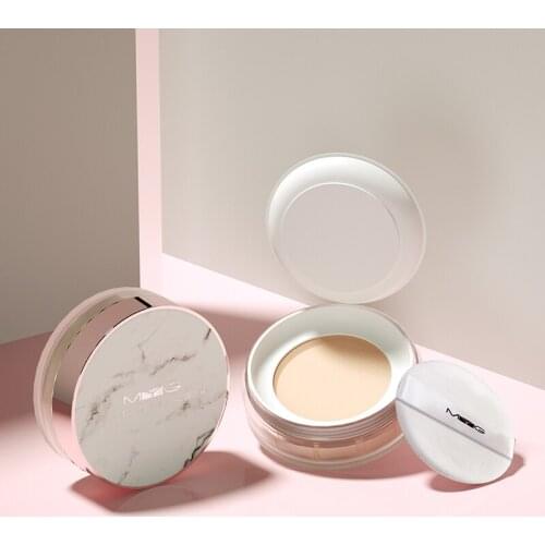 1pcs Pressed Powder Natural Mineral Oil Control Natural Foundation Full Coverage Face Breathable Makeup Professional Cosmetics