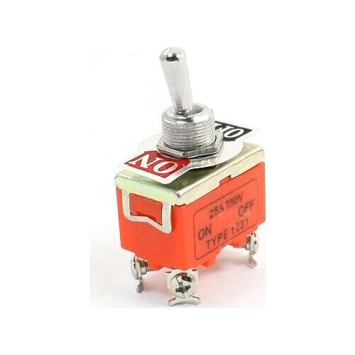 Panel Mount 4 Terminal Wobble Lever DPST ON-OFF Toggle Switch 250V 25A