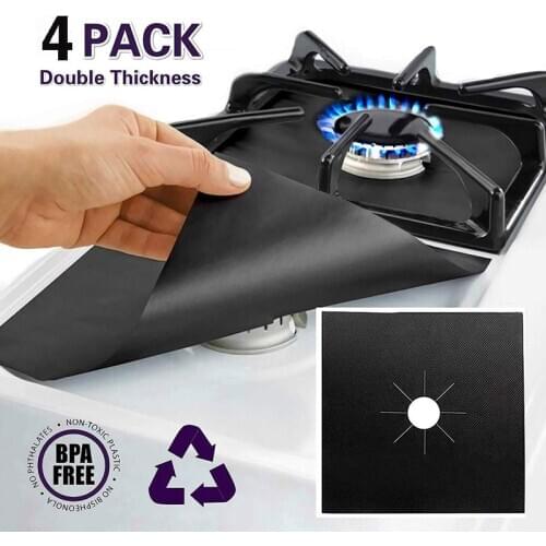 4pcs Gas Stove Protector gas Stove Cooker cover liner Sheild Clean Mat Kitchen Gas Stove Stovetop Protector Kitchen Accessories