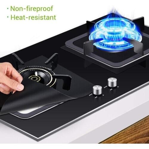 4 Pack Stovetop Burner Covers Reusable Thick Gas Range Protectors Non-stick Liner Heat Resistant Stovetop Protector