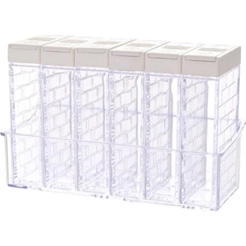 6pcs Seasoning Box Salt And Pepper Spice Rack Condiment Shakers